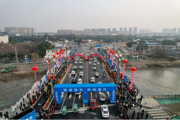 奋战开门红 |玉妃新桥通车！国信建设公司匠心筑就绵竹新地标